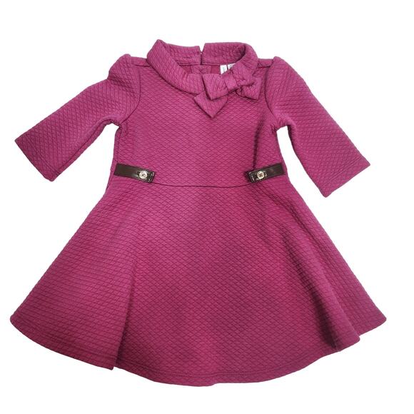 Janie and Jack NWOT Pink Quilted Riding Bow Dress Size 12-18 Months - Picture 1 of 10
